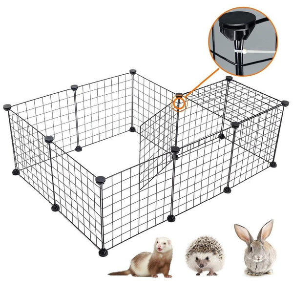 Foldable Pet Playpen Iron Fence Puppy Kennel, Enclosed Space for Small Pets