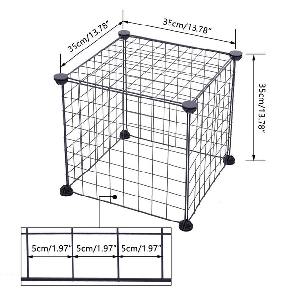 Foldable Pet Playpen Iron Fence Puppy Kennel, Enclosed Space for Small Pets - Size