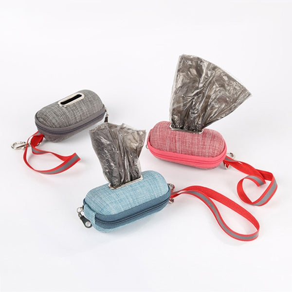 Portable Pet Dog Poop Collector Bag Dispenser, Pick-Up Bags Holder With Wrist Band Cleaning Waste Garbage Box