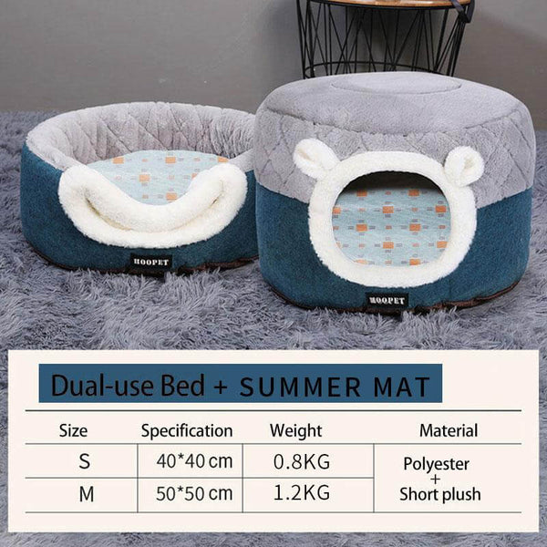 Cat Bed House Soft Plush Cushioned Cave, Nest