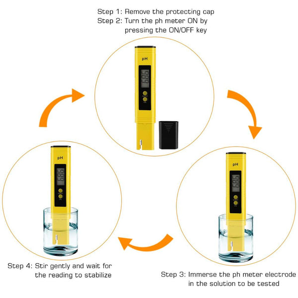 Water PH Meter 0.01 PH High Precision Water Quality Tester with 0-14 PH Measurement Range Suitable for Aquariums