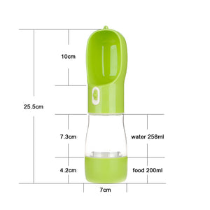 Portable Water Food Bottle Feeder Bowl Outdoor Travel for Dogs, Cats