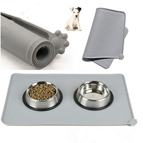 Waterproof Pet Feeding Placemat Solid Color Silicone Food Pad, Easy Cleaning
