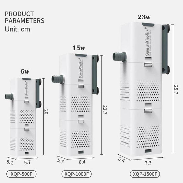 Aquarium Filter Pump 4 In 1 Fish Tank Submersible Internal Oxygen Pump 6-23W