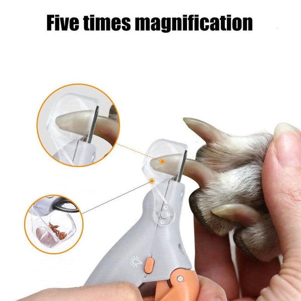 Professional Nail Clipper Tool for Dogs With LED Light & 5X Magnifier Safety Pet Nail Trimmer