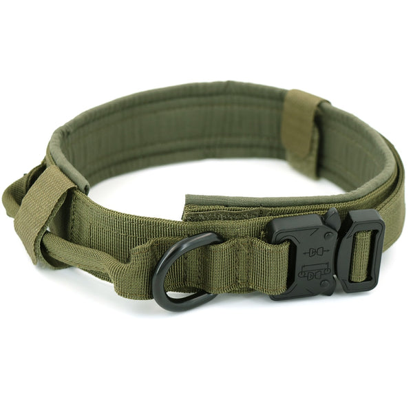 Tactical K9 Dog Collar Adjustable Military Style Training Leash Control with Handle