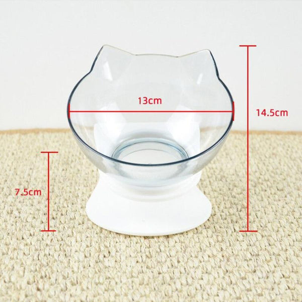 Cat Head Shaped Feeding Bowl with Raised Stand for Food and Water
