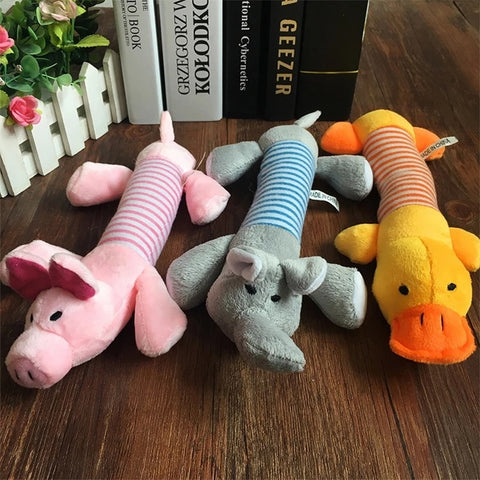 Duck, Elephant, Pig Plush Chewing Toy for Dogs, Cats