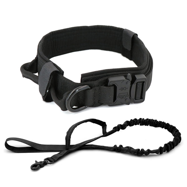 Tactical K9 Dog Collar Adjustable Military Style Training Leash Control with Handle