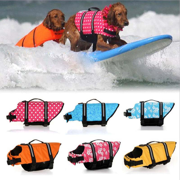 Dog Life Vest Summer Printed Pet Safety Jacket Swimwear