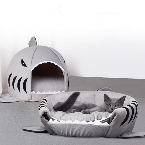 Cat's Shark Shaped Bed House Sweet Basket Nest