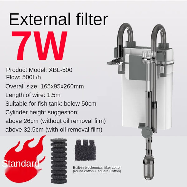External Water Pump Filter Wall Mounted Small Circulation Electric Filter for Fish Tanks