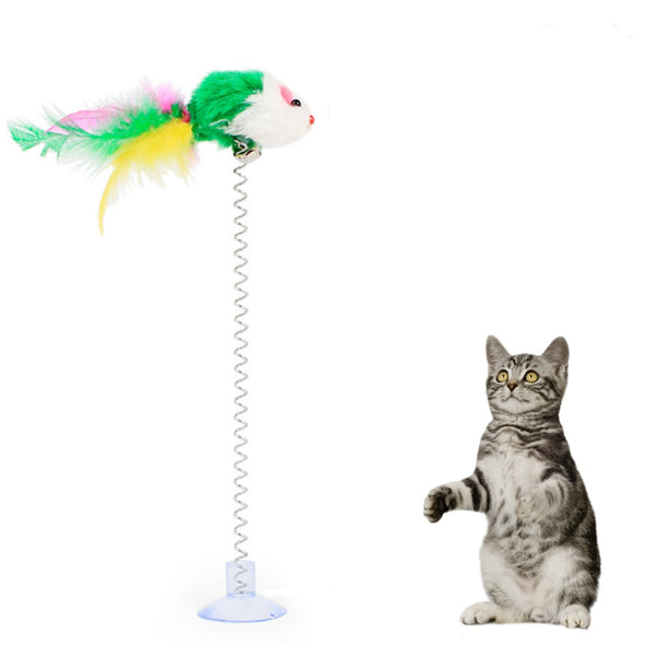 Feather, Mice Wand Stick with Bell Interactive Cat Toys