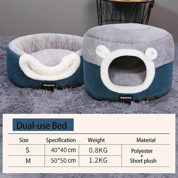 Cat Bed House Soft Plush Cushioned Cave, Nest