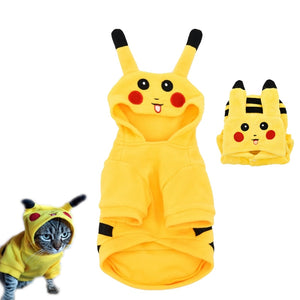 Cute Pikachu Cat Costume Cosplay Kitten Hoodies