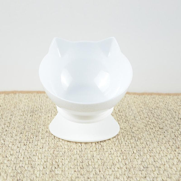 Cat Head Shaped Feeding Bowl with Raised Stand for Food and Water