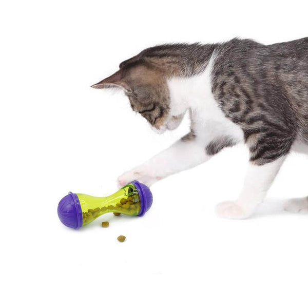 2 in 1 Interactive Cat Toy, Puzzle Feeder, Training Food Dispenser