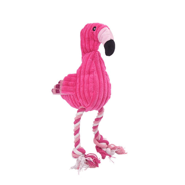 Flamingo Shaped Knotted Plush Toy for Dogs