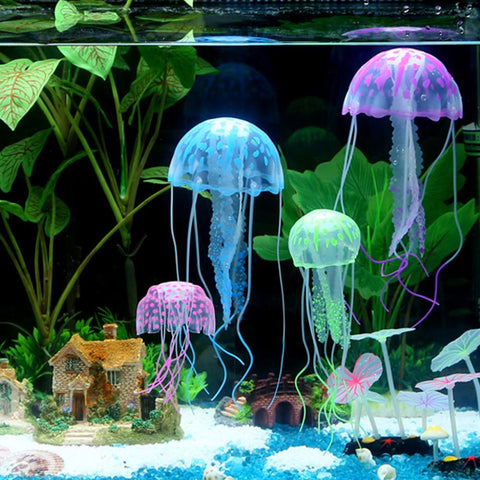 Colorful Artificial Glowing Effect Jellyfish for Fish Tank, Aquarium Decor Mini Submarine Ornaments Decorations