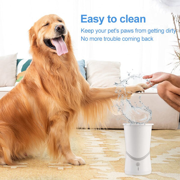 Electric Fully Automatic Pet Paw Cleaner Cup Cat, Dog Foot Washer with Soft Silicone Brushes