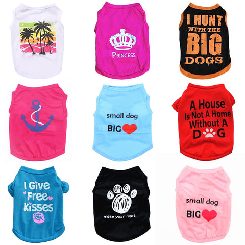 Dog Clothes Summer Clothing Vest Shirt with Different Messages and Designs