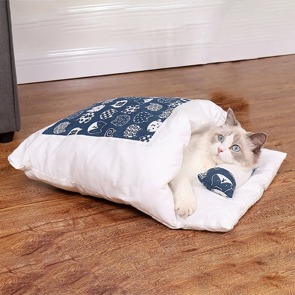 Warm Pets Bed Winter Plush Nest Sleeping Bags for Small Dogs and Cats