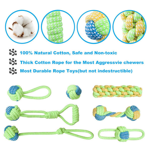 Fabric Knotted Rope Chewing Toy Set for Dogs