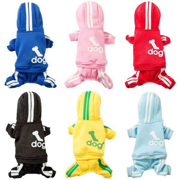 Track Suit for Small to Medium Size Dogs, Clothing Costume Jumpsuit Outfit