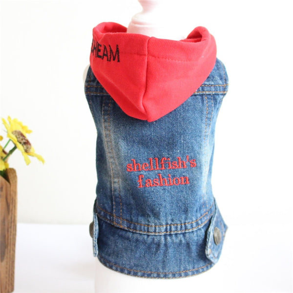 Denim Vest Clothes for Cats Casual Jeans Outfit Costume