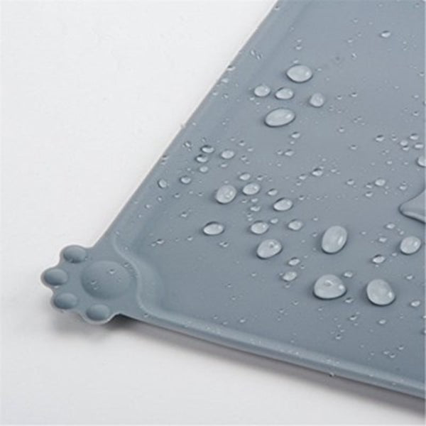 Waterproof Pet Feeding Placemat Solid Color Silicone Food Pad, Easy Cleaning