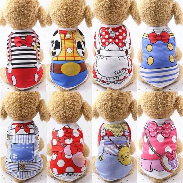 Cartoon Dog Shirt Summer Small Dog Clothes T-shirt Puppy Vest