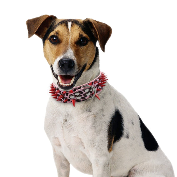 Cool Spikey Studded Dog Collar Artifical Leather Pet Collars for German Shepherd Mastiff Rottweiler Bulldog