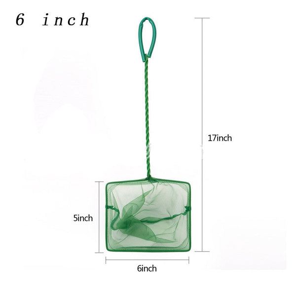 Portable Fish Net Long Handle Square Aquarium Accessories Cleaning Tools