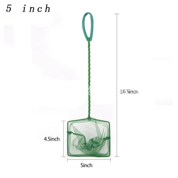 Portable Fish Net Long Handle Square Aquarium Accessories Cleaning Tools