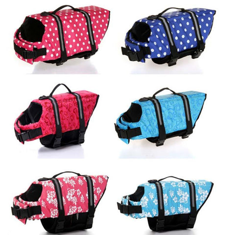 Dog Life Vest Summer Printed Pet Safety Jacket Swimwear