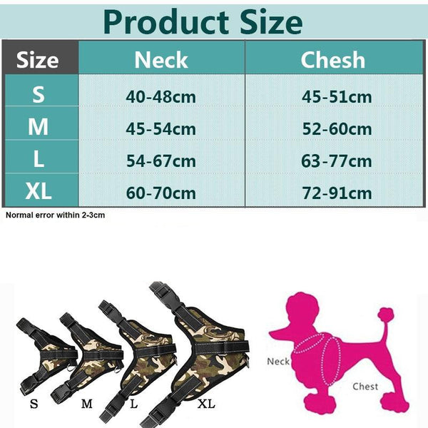 Dog Chest Harness with Handle for Small to Large Dogs, Multicolor