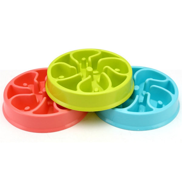 Portable Pet Feeding Bowls Slow Down Eating Food Dishes - in Various Shapes and Colors