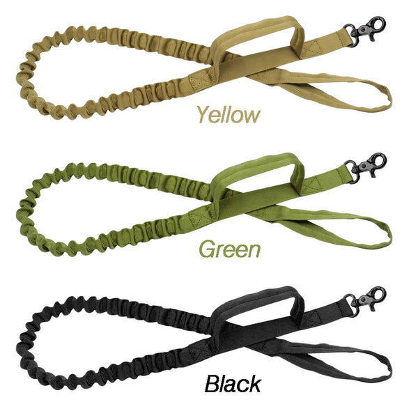 Military Style Tactical Dog Leash Nylon Bungee Training Leashes - Multicolor