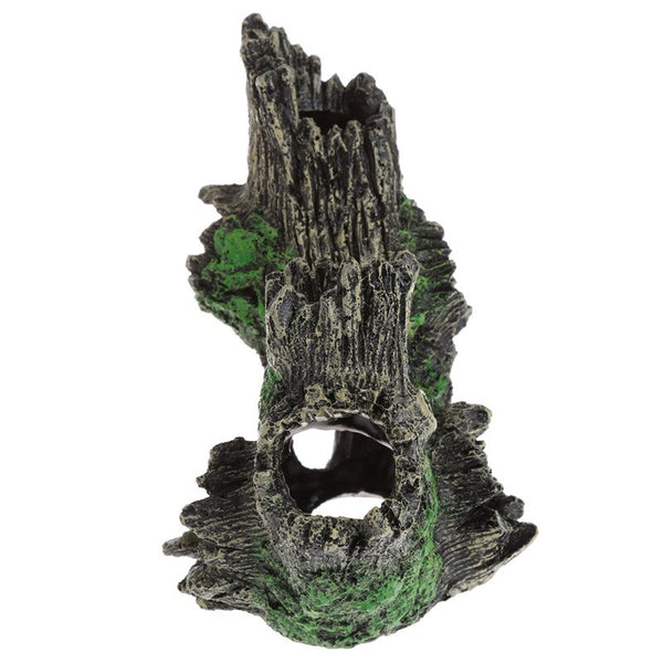 Resin Hollow Tree Trunk Aquarium Decoration Fish Reptile Habitat Landscaping