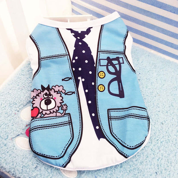 Cartoon Dog Shirt Summer Small Dog Clothes T-shirt Puppy Vest