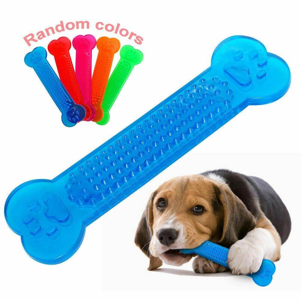 Bone Shaped Rubber Chewing Toy for Dogs - 5 Piece Set Random Color
