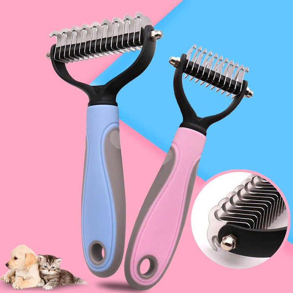 Fur Knot Cutter Grooming Hair Removal Brush Tools for Dogs, Cats