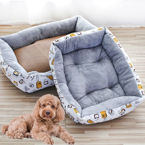Plush Basket Bed, Warm Cozy Pet Beds, Small to Large Size, 5 Colors
