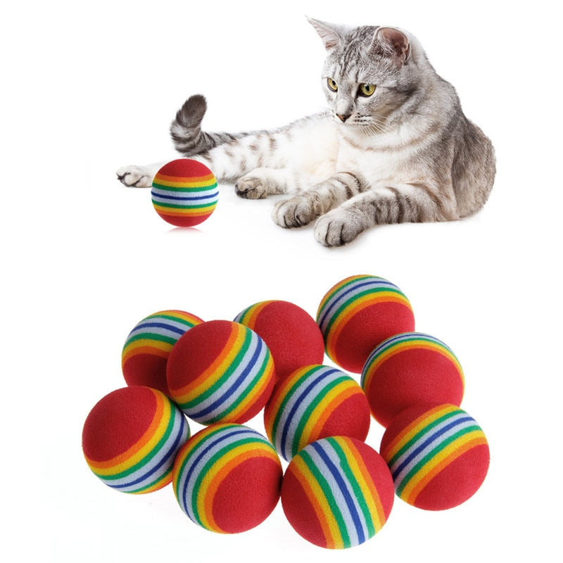 Small Rainbow Balls, Colorful Interactive Pet Toy