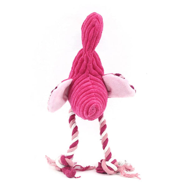 Flamingo Shaped Knotted Plush Toy for Dogs