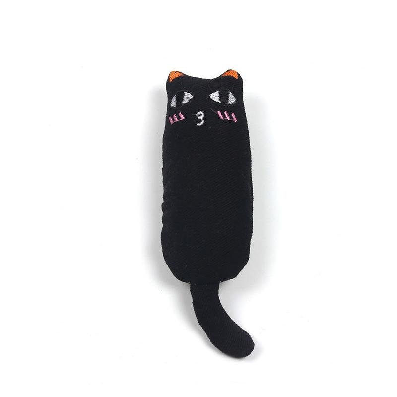 Cat Shape Plush Toys Rustle Sound Catnip Cute Kitten Bite Toy - Multicolor