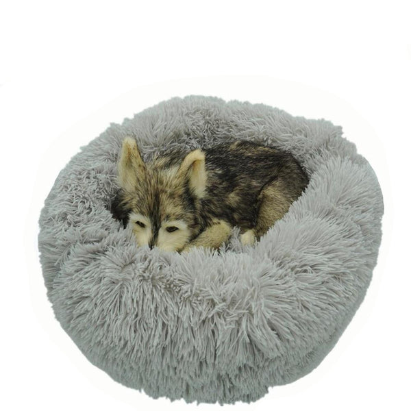 Fluffy Plush Round Bed for Dogs, Cats - 40-110cm Size, Multicolor