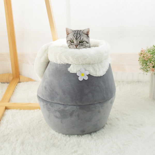 Thick Plush Cat Cave Nest with Soft Cushion Bed