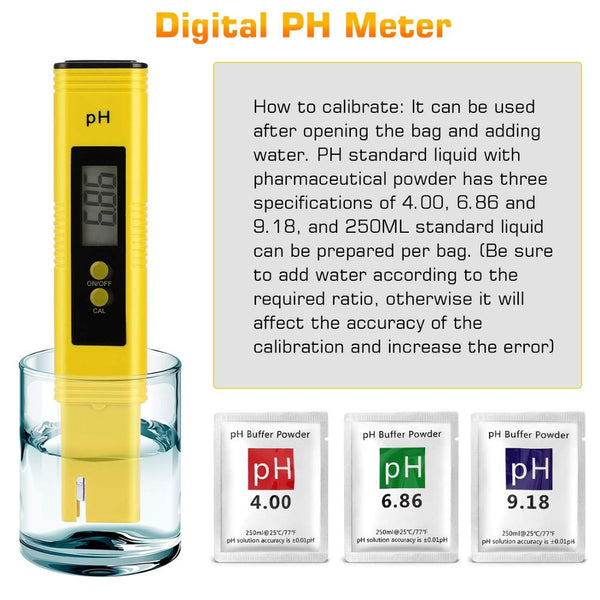 Water PH Meter 0.01 PH High Precision Water Quality Tester with 0-14 PH Measurement Range Suitable for Aquariums