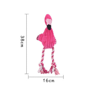 Flamingo Shaped Knotted Plush Toy for Dogs